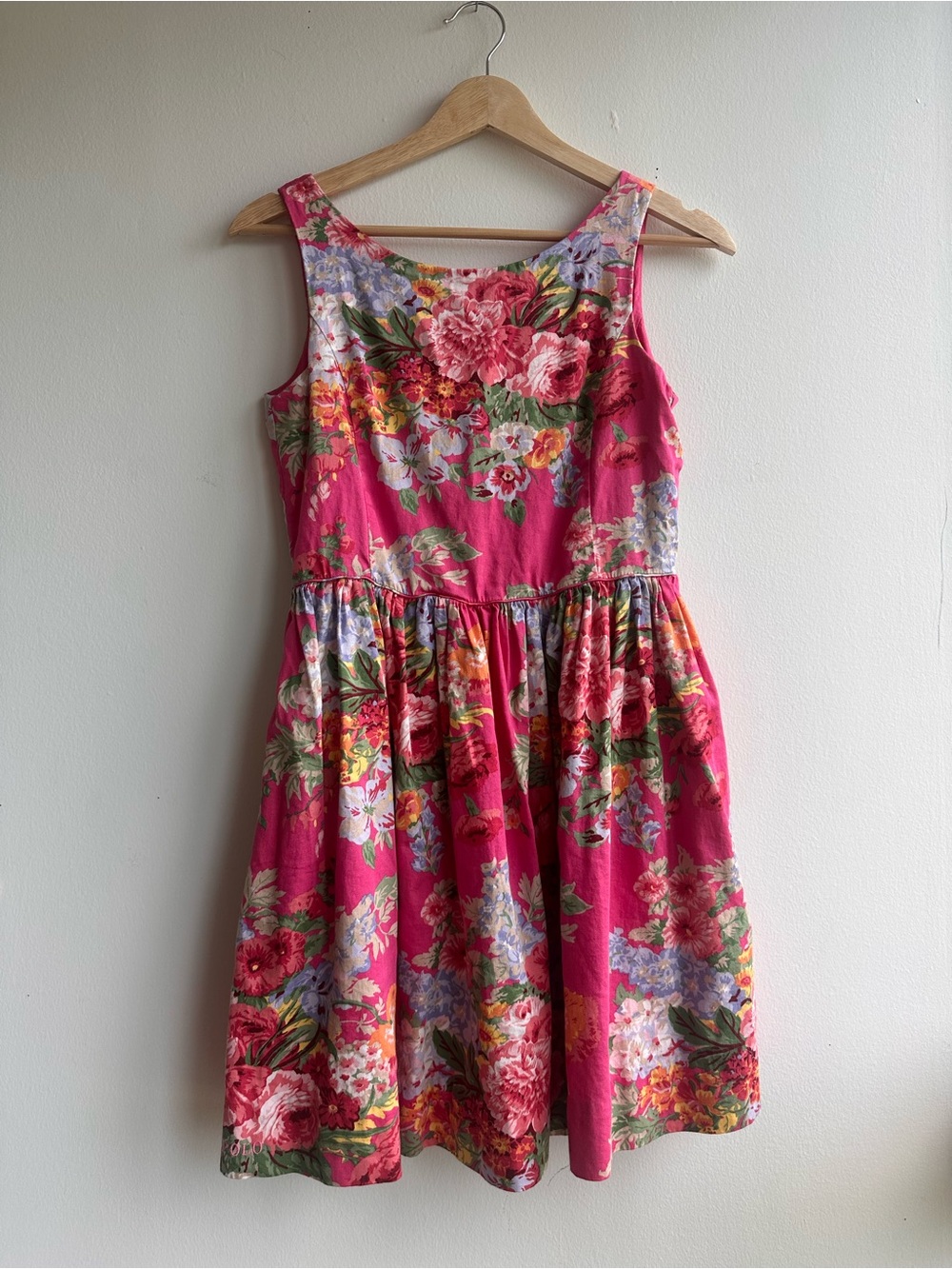100% Cotton Ralph Lauren Girls Pink Floral Sleeveless Dress